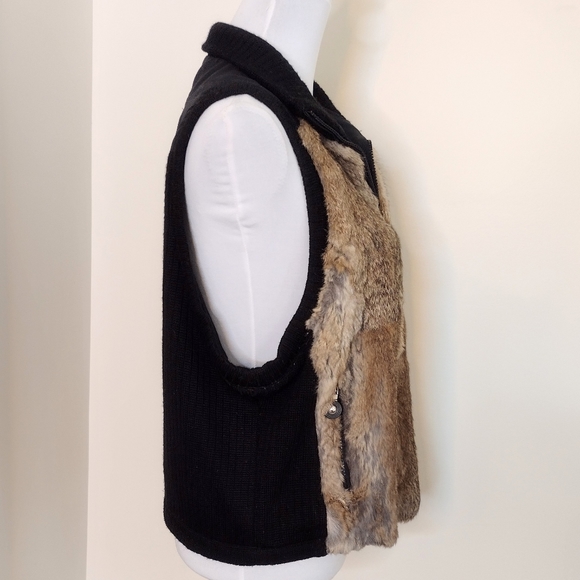 Jamie Sadock genuine rabbit ribbed knit sweater vest, size Large. - Picture 4 of 12